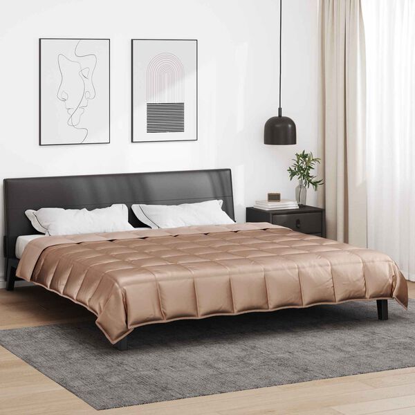 vidaXL Sommerdecke Gold 240 x 200 cm Satin und Mikrofaser