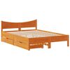 vidaXL Massivholzbett mit Schubladen Wachsbraun 135x190 cm Kiefer