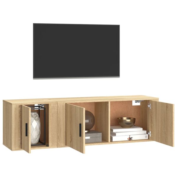 vidaXL 2-tlg. TV-Schrank-Set Sonoma-Eiche Holzwerkstoff