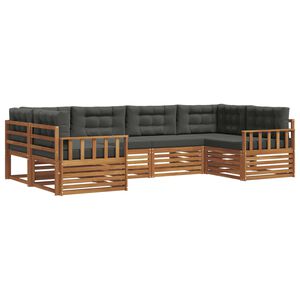 vidaXL Outdoor-Sofagarnitur 6 Stk. Natur und Anthrazit