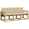 vidaXL Outdoor-Sofagarnitur 3 stk. Wei&szlig; und Beige