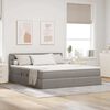 vidaXL Bett mit Stauraum und LED mit Matratze Taupe 160 x 200 cm Stoff