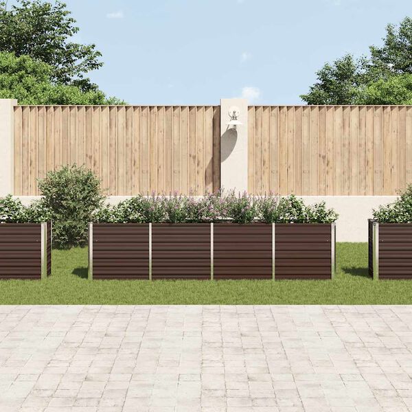 vidaXL Hochbeet 320 x 40 x 77 cm Verzinkter Stahl Braun