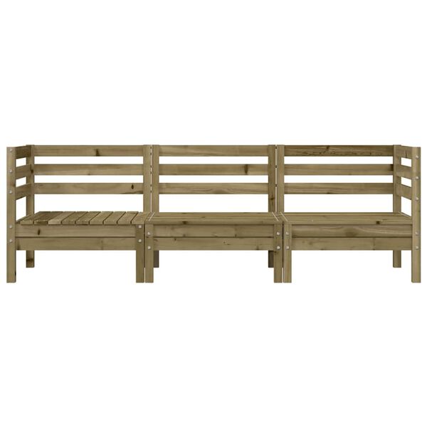 vidaXL Gartensofa 3-Sitzer Kiefernholz Impr&auml;gniert