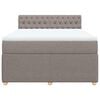 vidaXL Boxspringbett mit Matratze Taupe 160x200 cm Stoff