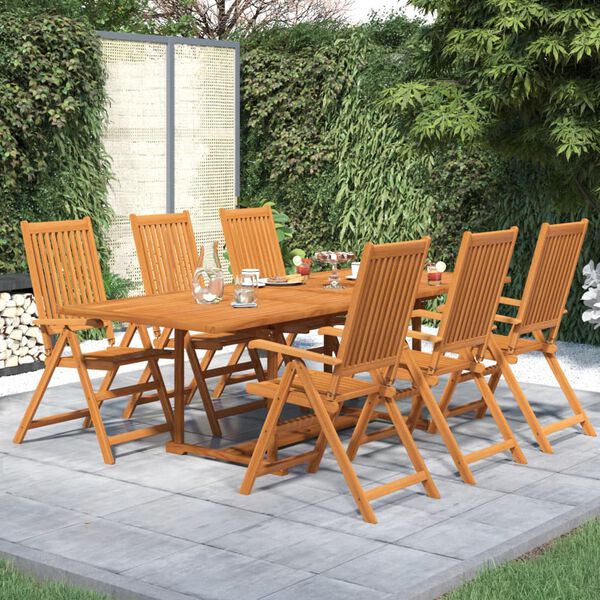 vidaXL 7-tlg. Garten-Essgruppe Massivholz Akazie 160-240 cm