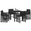 vidaXL Garten Essgruppe 5 pcs Schwarz Poly-Rattan