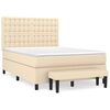 vidaXL Boxspringbett mit Matratze Creme 140x190 cm Stoff