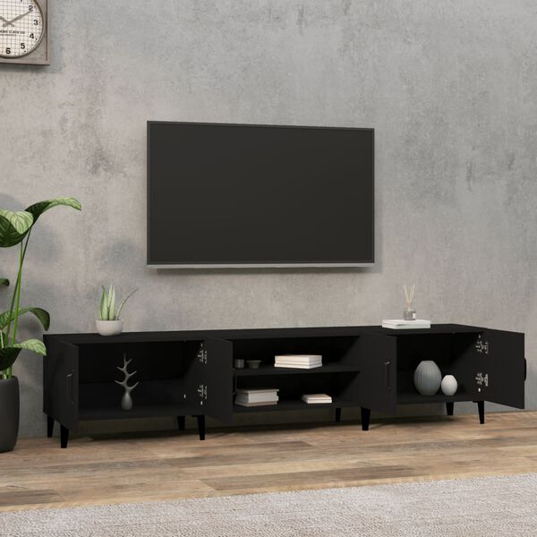 vidaXL TV-Schrank Schwarz 180x31,5x40 cm Holzwerkstoff
