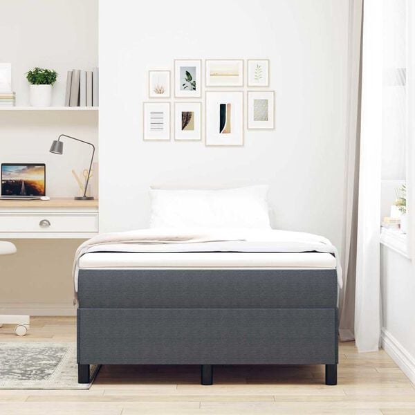 vidaXL Boxspringbett Dunkelgrau 120 x 190 cm Samt