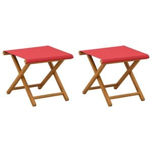 vidaXL Liegestuhl 2 pcs Massives Eukalyptus Holz Rot