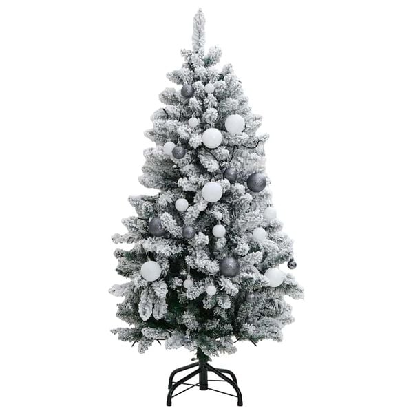vidaXL K&uuml;nstlicher Weihnachtsbaum Klappbar 150 LEDs & Kugeln 150 cm