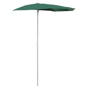 vidaXL Halb-Sonnenschirm mit Mast 180x90 cm Gr&uuml;n