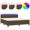 vidaXL Boxspringbett mit Matratze & LED Dunkelbraun 180x200 cm Stoff