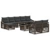 vidaXL Gartensofa-set 10 stk. Grau und Dunkelgrau Poly-Rattan