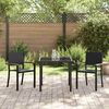 vidaXL Garten Essgruppe 3 pcs Schwarz Pulverbeschichteter Stahl