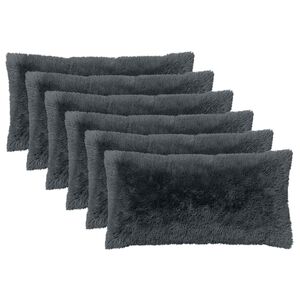 vidaXL Kissen mit Kissen HEERLEN 6 Stk. Anthrazit PV Fleece