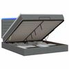vidaXL Ottoman-Bett mit Matratze und LED Dunkelgrau 140 x 190 cm Stoff