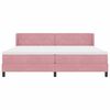 vidaXL Boxspringbett mit Matratze mit Kopfteil Rosa 200 x 200 cm Samt