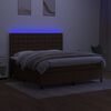 vidaXL Boxspringbett mit Matratze & LED Dunkelbraun 160x200 cm Stoff