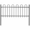 vidaXL Gartenzaun BOXTEL mit B&uuml;gelaufsatz Stahl 181 x 80 cm Schwarz
