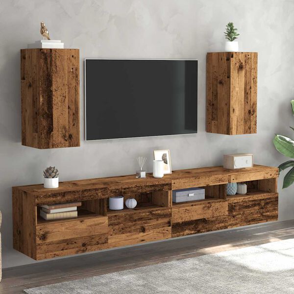 vidaXL TV-Schr&auml;nke 2 Stk. Altholz-Optik 30,5x30x60 cm Holzwerkstoff