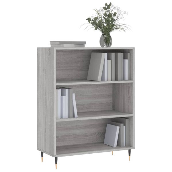 vidaXL Bücherregal Grau Sonoma 69,5x32,5x90 cm Holzwerkstoff