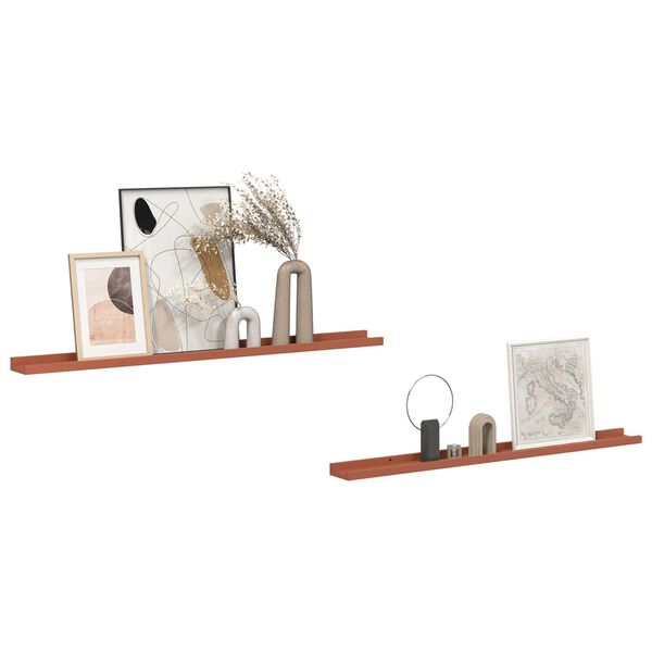 vidaXL Wandregal mit Regal 2 pcs Rot 100 x 9 x 3 cm Holzwerkstoff