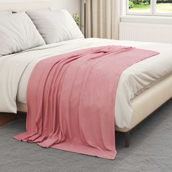 vidaXL &Uuml;berwurfdecke Rosa 170 x 130 cm Fleece