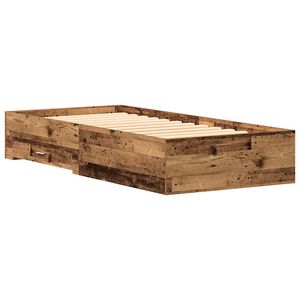 vidaXL Bettrahmen mit Schubladen Altholz 100 x 200 cm Holzwerkstoff