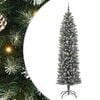 vidaXL K&uuml;nstlicher schlanker Weihnachtsbaum Gr&uuml;n und Wei&szlig; 240 cm