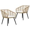 vidaXL Gartenst&uuml;hle 2 Stk. mit Auflagen Poly Rattan Eiche