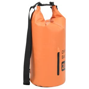 vidaXL Trockensack mit Rei&szlig;verschluss Orange 20 L PVC