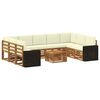 vidaXL Outdoor-Sofagarnitur 10 stk. Natur und Creme Polyester