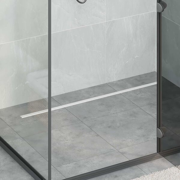 vidaXL 360&deg; Duschablauf mit slim Modell Silber 100 cm Edelstahl 304