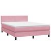 vidaXL Boxspringbett mit Matratze Rosa 140x220 cm Samt