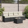 vidaXL Gartensofa-set mit Kissen 5 pcs Schwarz und Creme Poly-Rattan