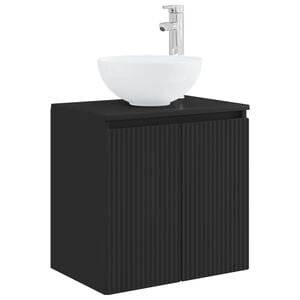 vidaXL Wandmontierte Waschtisch Schwarz 49,5 x 35 x 63 cm