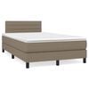 vidaXL Boxspringbett mit Matratze Taupe 120x200 cm Stoff