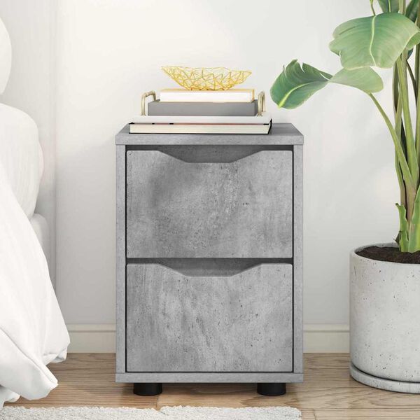 vidaXL Nachttisch Beton Grau 30,5 x 30 x 43 cm Holzwerkstoff