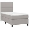 vidaXL Boxspringbett mit Matratze Hellgrau 100x200 cm Stoff