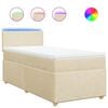 vidaXL Boxspringbett mit Matratze Creme 90x190 cm Stoff