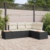 vidaXL Gartensofa-set mit Kissen 5 pcs Schwarz Poly Rattan