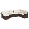 vidaXL Garten-Sofa-Set mit Kissen mit Speicher 8 pcs Braun Poly Rattan