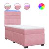 vidaXL Boxspringbett mit Matratze Rosa 100x200 cm Samt