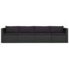 vidaXL 9-tlg. Garten-Lounge-Set mit Kissen Poly Rattan Schwarz