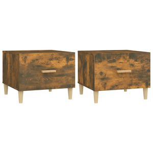 vidaXL Couchtische 2 Stk. Räuchereiche 50x50x40 cm Holzwerkstoff