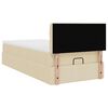 vidaXL Ottoman-Bett mit Matratze & LEDs Creme 80x200 cm Stoff