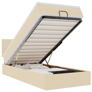 vidaXL Ottoman-Bett mit Matratze & LEDs Creme 80x200 cm Stoff