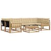 vidaXL Outdoor-Sofagarnitur 7 stk. 6-Sitzer Wei&szlig; und Beige